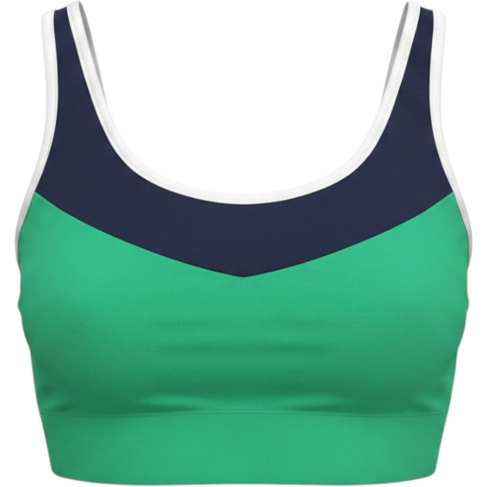 Lou & Grey Form Colorblock Sports Bra Green Navy White Size S